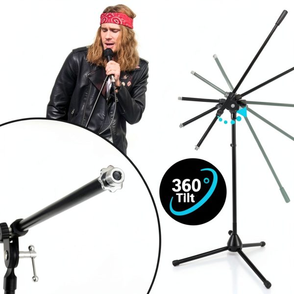 Pyle Heavy Duty Mic Stand Telescoping Boom Tripod Base-2