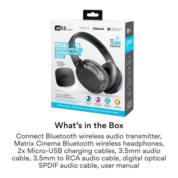 MEE audio Connect Wireless TV Headphone System Bluetooth-8