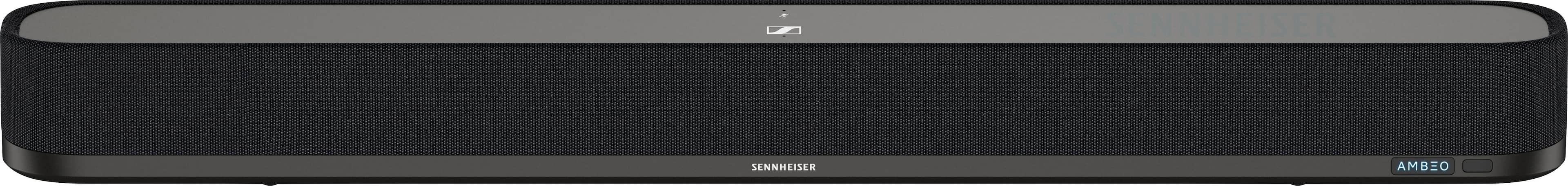 Sennheiser AMBEO Soundbar Mini placed under a modern TV in a living room