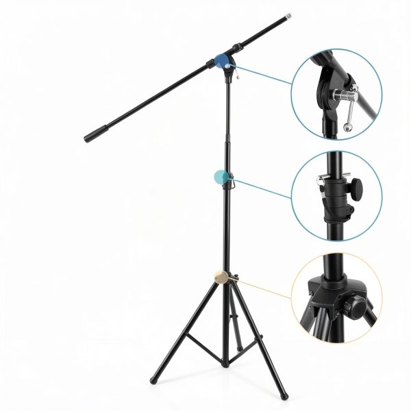 Pyle Heavy Duty Mic Stand Telescoping Boom Tripod Base-1
