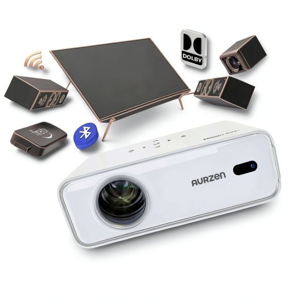 Aurzen Smart Projector WiFi Bluetooth Auto Focus 1080P-1