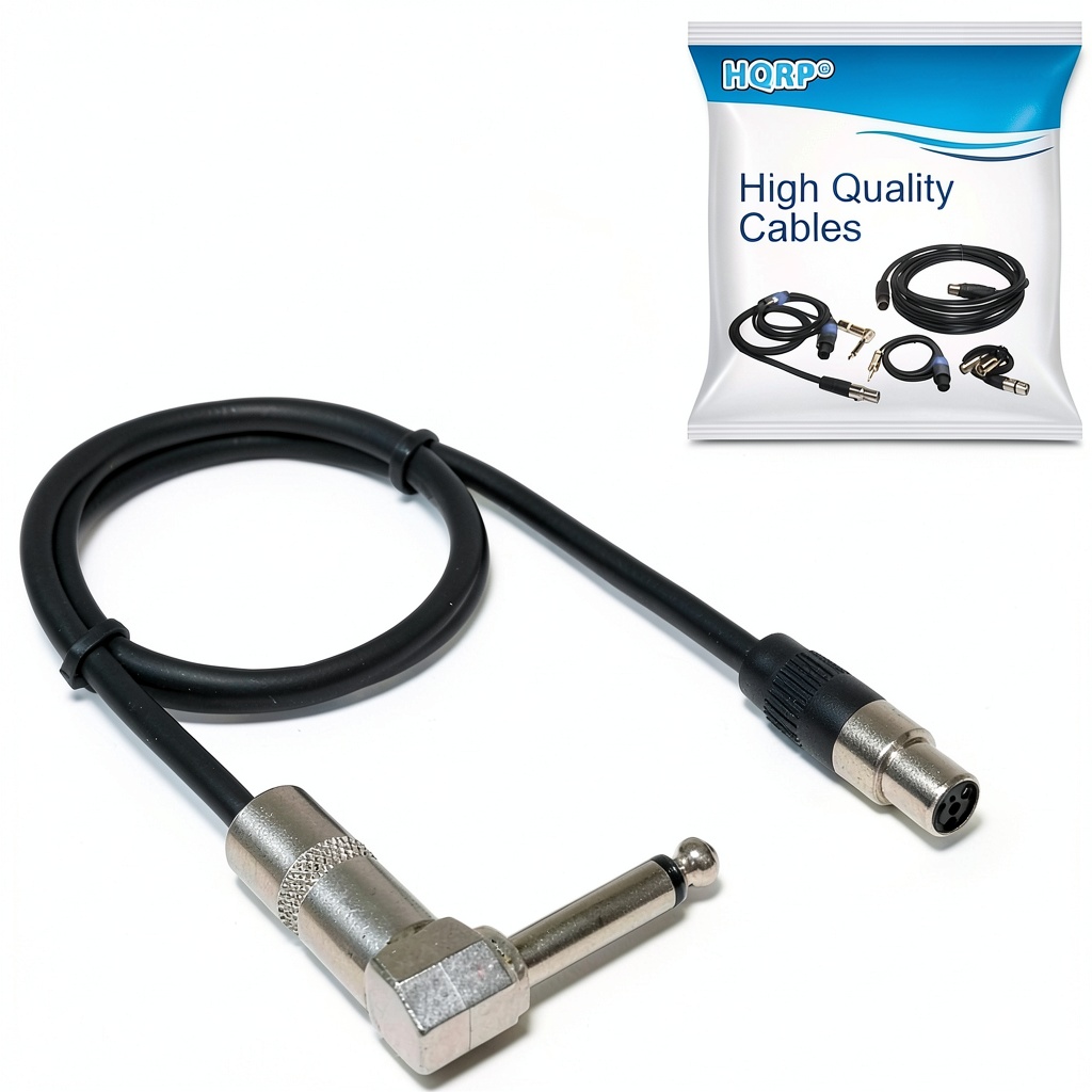 HQRP wireless instrument cable connected to a guitar and bodypack transmitter