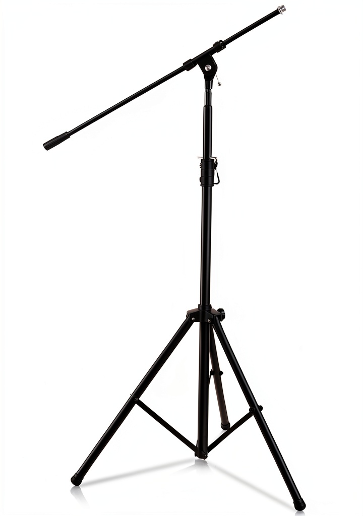 Installing Pyle Heavy Duty Mic Stand Telescoping Boom Tripod Base on a wooden desk