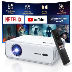 Aurzen Smart Projector WiFi Bluetooth Auto Focus 1080P-0