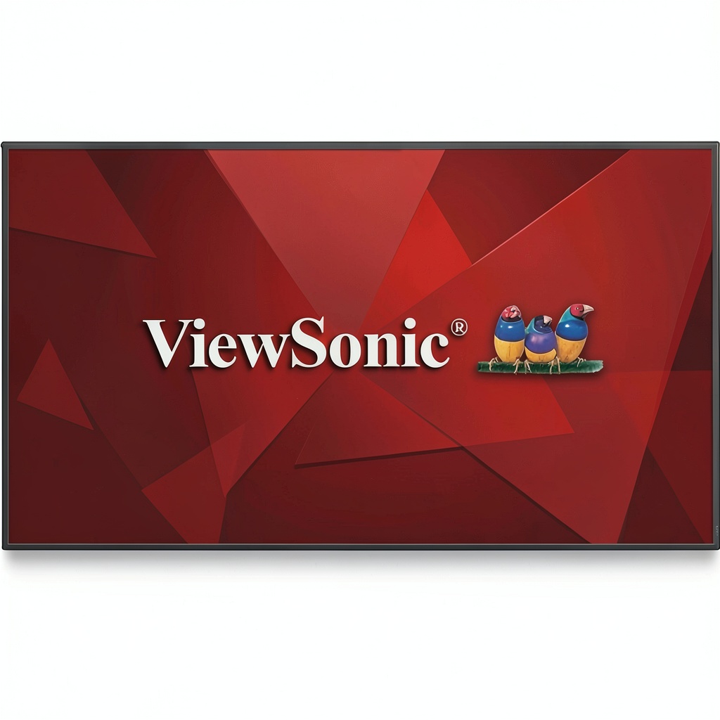 ViewSonic CDE4330 43-inch 4K wireless presentation display showing multiple presentations simultaneously in modern conference room