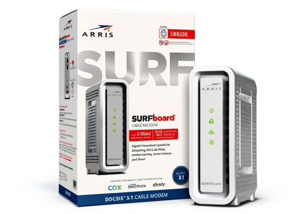 ARRIS SURFboard SB8200 DOCSIS 3.1 Cable Modem White Gigabit Ethernet-0
