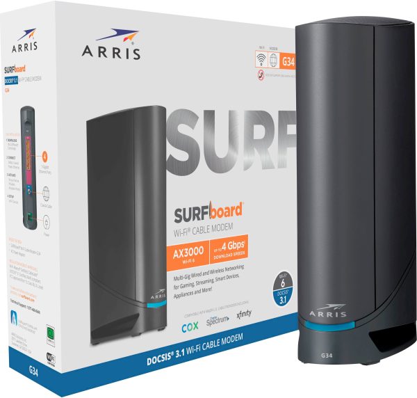 ARRIS SURFboard G34 DOCSIS 3.1 Cable Modem with WiFi 6 Router Black-5