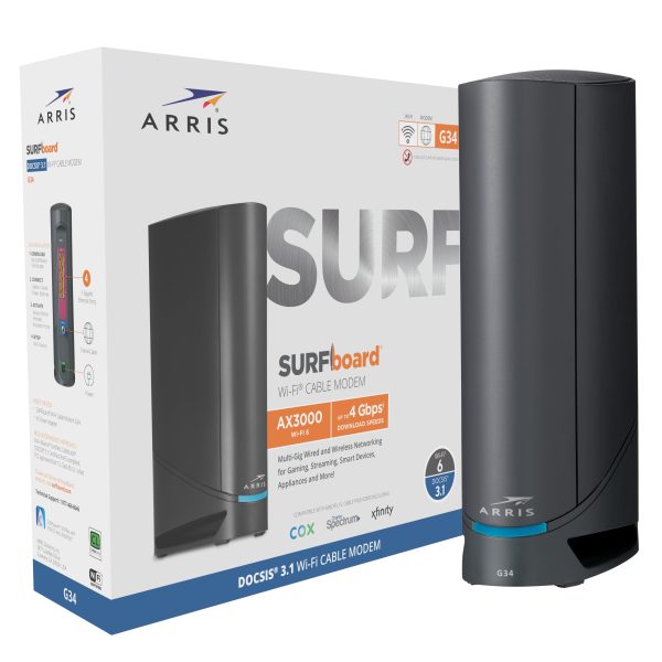 ARRIS SURFboard G34 DOCSIS 3.1 Cable Modem with WiFi 6 Router Black-2