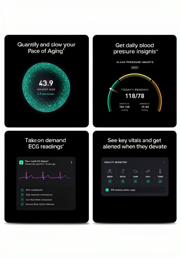WHOOP MG Life Fitness Tracker 12‑Month Membership Obsidian Titanium-1